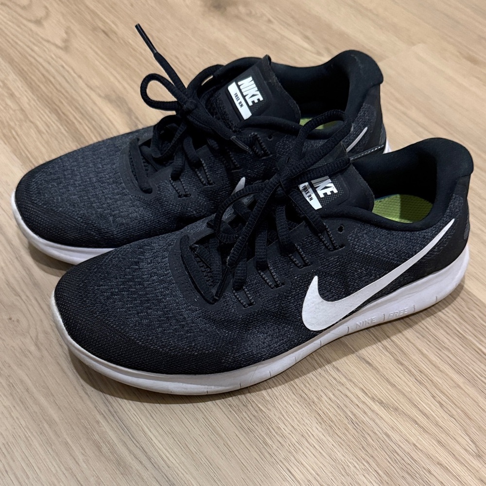 Nike Black Running Shoes with White Logo